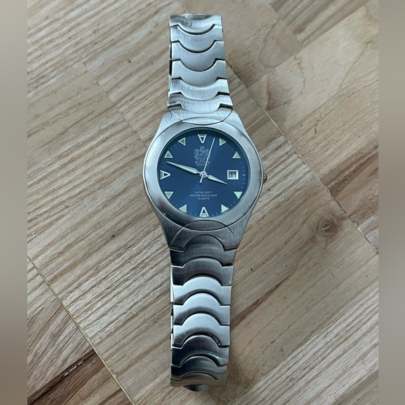 Paolo Gucci Rare Designer Watch Blue Dial Date Window Stainless Case Bracelet - Picture 7 of 14